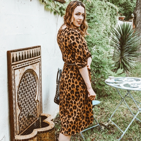 NWT Bohemian Leopard Print Dress S:Sm-Med - Picture 2 of 12
